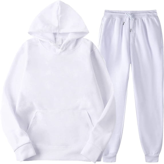 jsaierl Casual Sweatsuits 2pcs Sets Womens Athletic Hoodies Sweatshirt and Jogger Sweatpants Fall Winter Athletic Outfits Solid Basic Tracksuit Workout Sets for Women