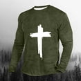 thumbnail image 1 of jsaierl Christian Shirts for Men Jesus Cross Print Faith Long Sleeve Casual Round Neck Vintage Graphic Tee Shirt Top, 1 of 3