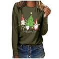 thumbnail image 1 of jsaierl Christmas Blouses Women Long Sleeve Christmas Gnomes Top Casual Crewneck Sweatshirt Plus Size Shirt Pullover for Women Fashion 2024, 1 of 9