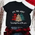 thumbnail image 1 of jsaierl Christmas Shirts Women Short Sleeve Christmas Tree Leopard Graphic Tops Funny Crewneck Shirt Bleached Dressy Casual Tees Blouse Top Christmas Gifts for Women, 1 of 8