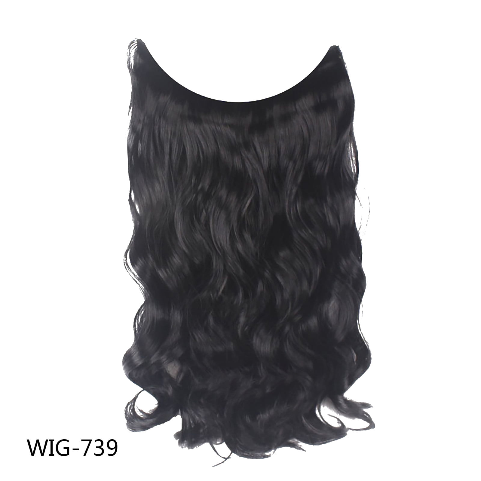 jsaierl Curly Hair Long Wig Fishing Line High Temperature Wire Hair  Extension Piece 