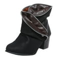 thumbnail image 1 of jsaierl European And American Style Large Size Thick High Heel Mid Tube Women's Boots, 1 of 4