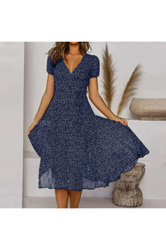 Fall Dresses for Women 2025 Short Sleeve V Neck Dress Elegant Print Bodycon Dresses Prom Gown Womens Fall Dresses
