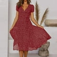 thumbnail image 1 of jsaierl Fall Dresses for Women 2025 Short Sleeve V Neck Dress Elegant Print Bodycon Dresses Prom Gown Womens Fall Dresses, 1 of 9