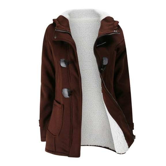 jsaierl Fashion Womens Warm Faux Coat Jacket Winter Button Long Sleeve Outerwear