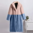 thumbnail image 1 of jsaierl Faux Fur Long Coat Womens Color Block Overcoat Winter Warm Long Jacket Long Sleeve Fluffy Plush Cardigan Outwear, 1 of 7