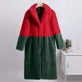 thumbnail image 1 of jsaierl Faux Fur Long Coat Womens Color Block Overcoat Winter Warm Long Jacket Long Sleeve Fluffy Plush Cardigan Outwear, 1 of 7