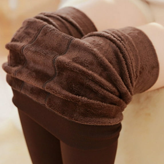 jsaierl Fleece Leggings Women Thermal Warm Thick Tights Cotton Tummy Control Legging Stretch Slim Workout Leggings