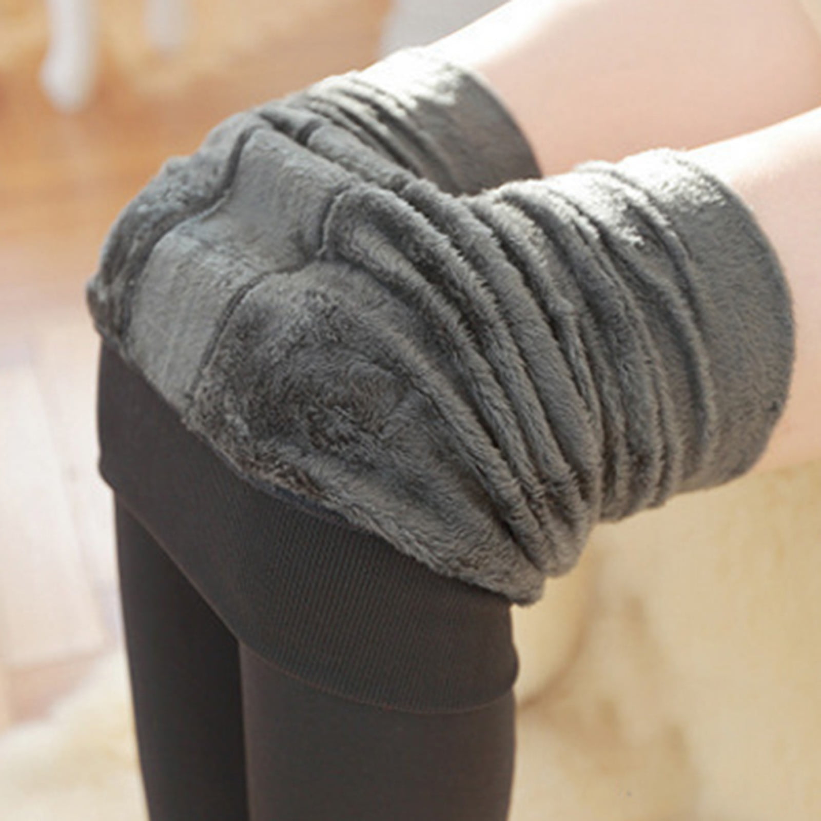 jsaierl Fleece Leggings Women Thermal Warm Thick Tights Cotton Tummy  Control Legging Stretch Slim Workout Leggings 