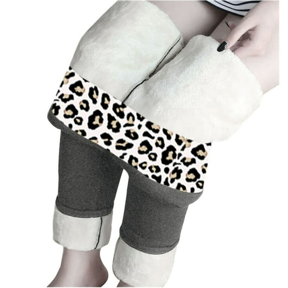 jsaierl Fleece Lined Leggings Women - High Waist Thermal Warm Tummy Control Yoga Workout Winter Tights Pants