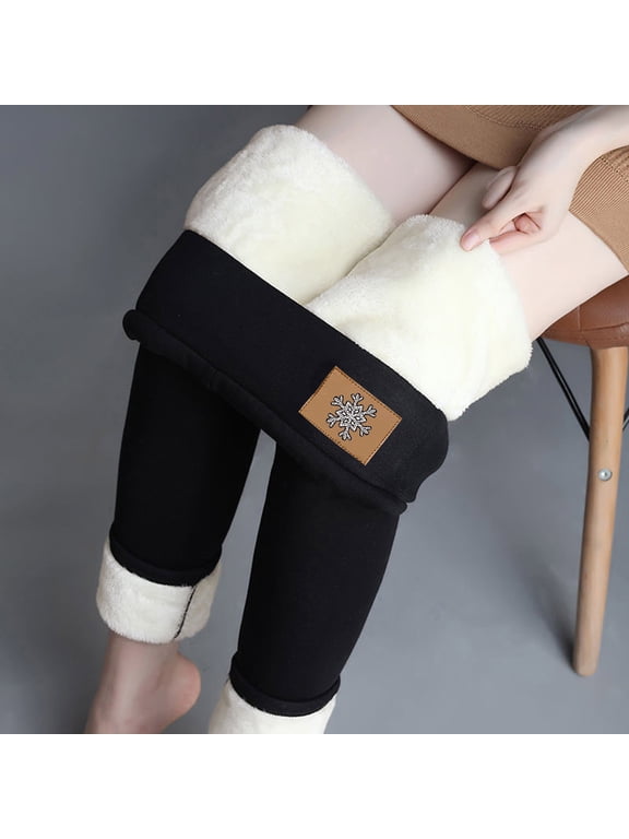 Fleece Lined Leggings for Women High Waisted Tummy Control Winter Warm Thermal Insulated Leggings Thick Tights