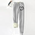 thumbnail image 1 of jsaierl Fleece Lined Sweatpants for Women Petite Warm Thick Pants Cotton Heavyweight Trousers Drawstring Casual Running Joggers Sweatpants with Pockets, 1 of 6