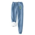 thumbnail image 1 of jsaierl Fleece Lined Sweatpants for Women Winter Thick Warm Pants Sherpa Elastic Waist Trousers Drawstring Soft Workout Joggers Sweatpants, 1 of 2