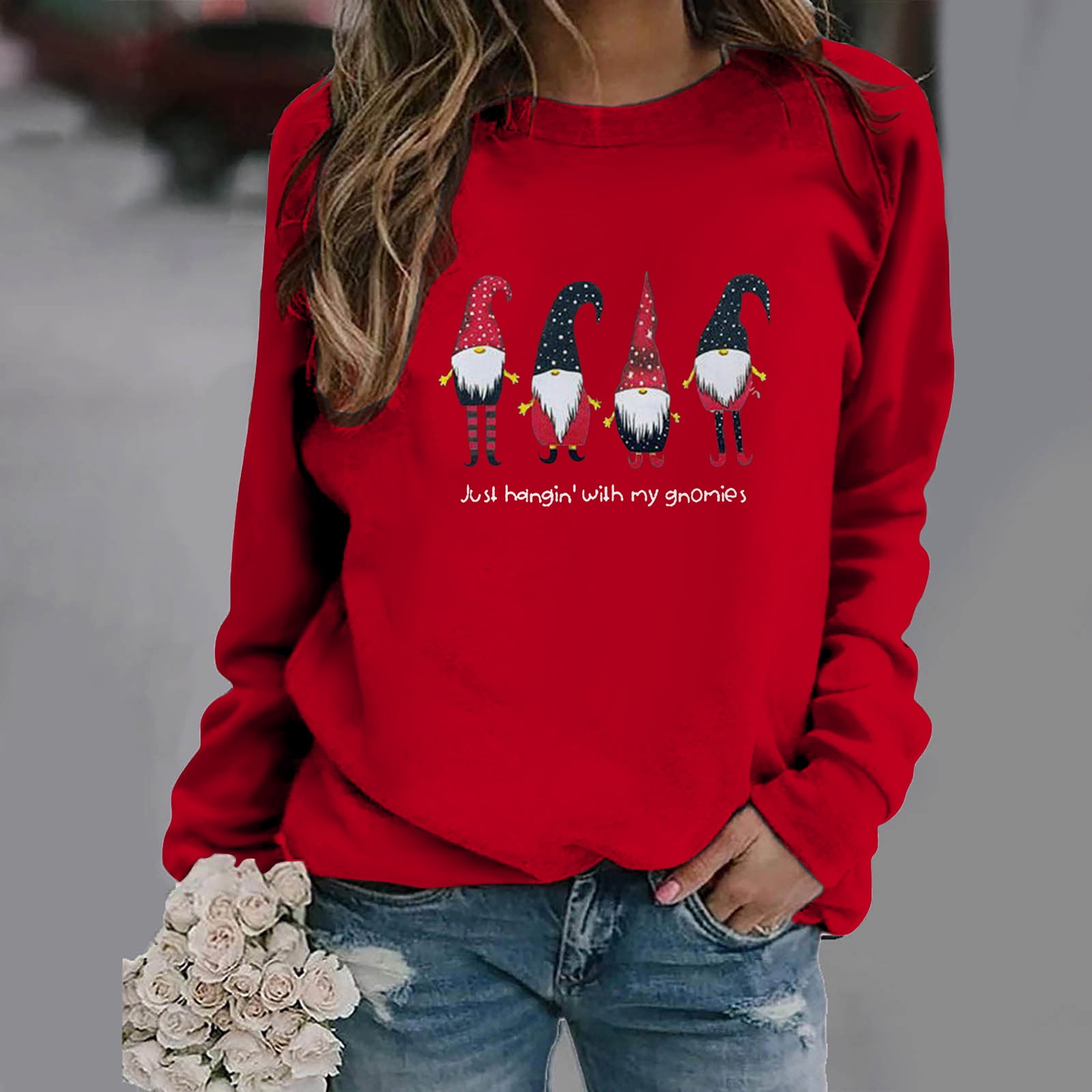 Just Hangin' With My Gnomies Funny Ugly Sweater Christmas T-Shirt Just Hangin' With My Gnomies Funny Ugly Sweater Christmas T-Shirt