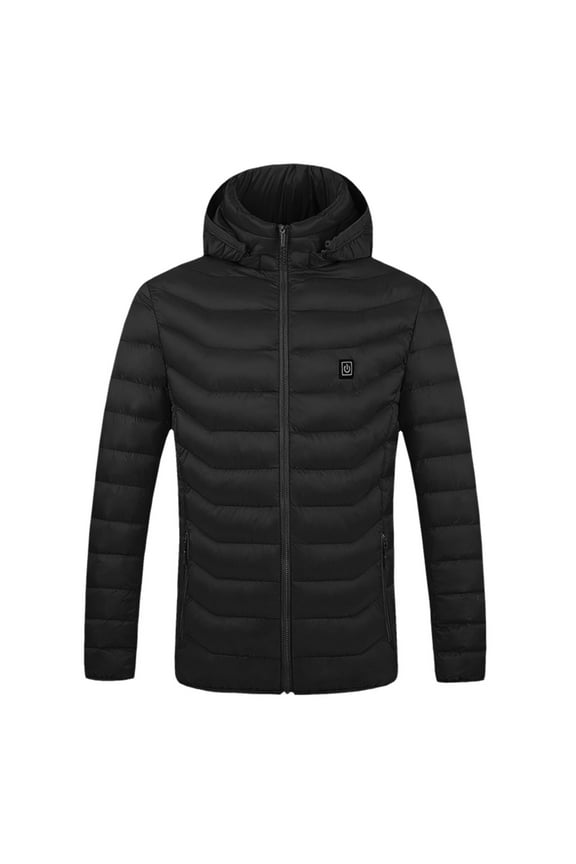 Heated Jacket 4 Zone Heating Lightweight Down Hooded Coat USB Rechargeable Heating Coats Outerwear for Men Women