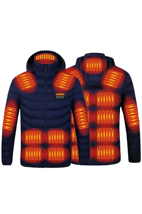 Heated Jackets Men Women Plus Size Outdoor Hiking Outerwear Rechargeable Electric Heated Jacket Hunting Warm Hooded Heated Coat