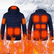 jsaierl Heated Jackets Men Women Waterproof Outdoor Hiking Outerwear Rechargeable Electric Heated Jacket Cold Weather Body Warmer Hooded Heated Clothing
