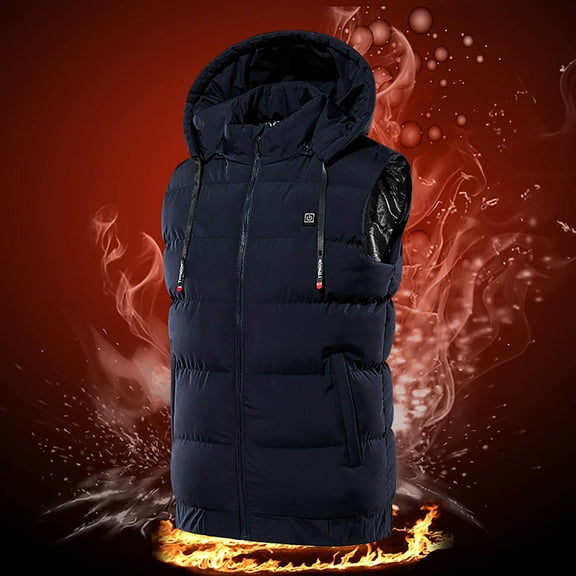 jsaierl Heated Vests Men Women Waterproof Outdoor Work Outerwear Rechargeable with USB Port Heated Jacket Skiing Body Warmer Hooded Heated Coat