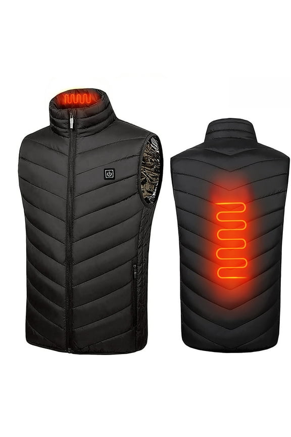 Heated Vests for Men Women Plus Size Outdoor Hiking Outerwear 2 Heating Area Electric Heated Jacket Cold Weather Warm Heated Clothing