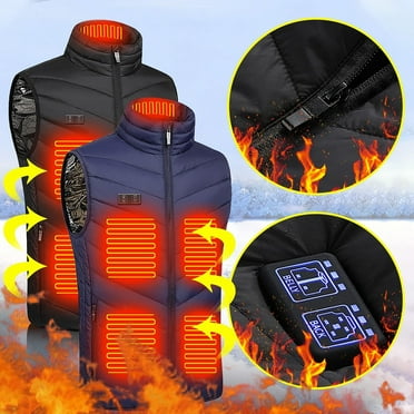 jsaierl Heated Vests for Men Women Plus Size Outdoor Travel Outerwear 11 Heating Area with USB Port Heated Jacket Skiing Thermal Heated Clothing