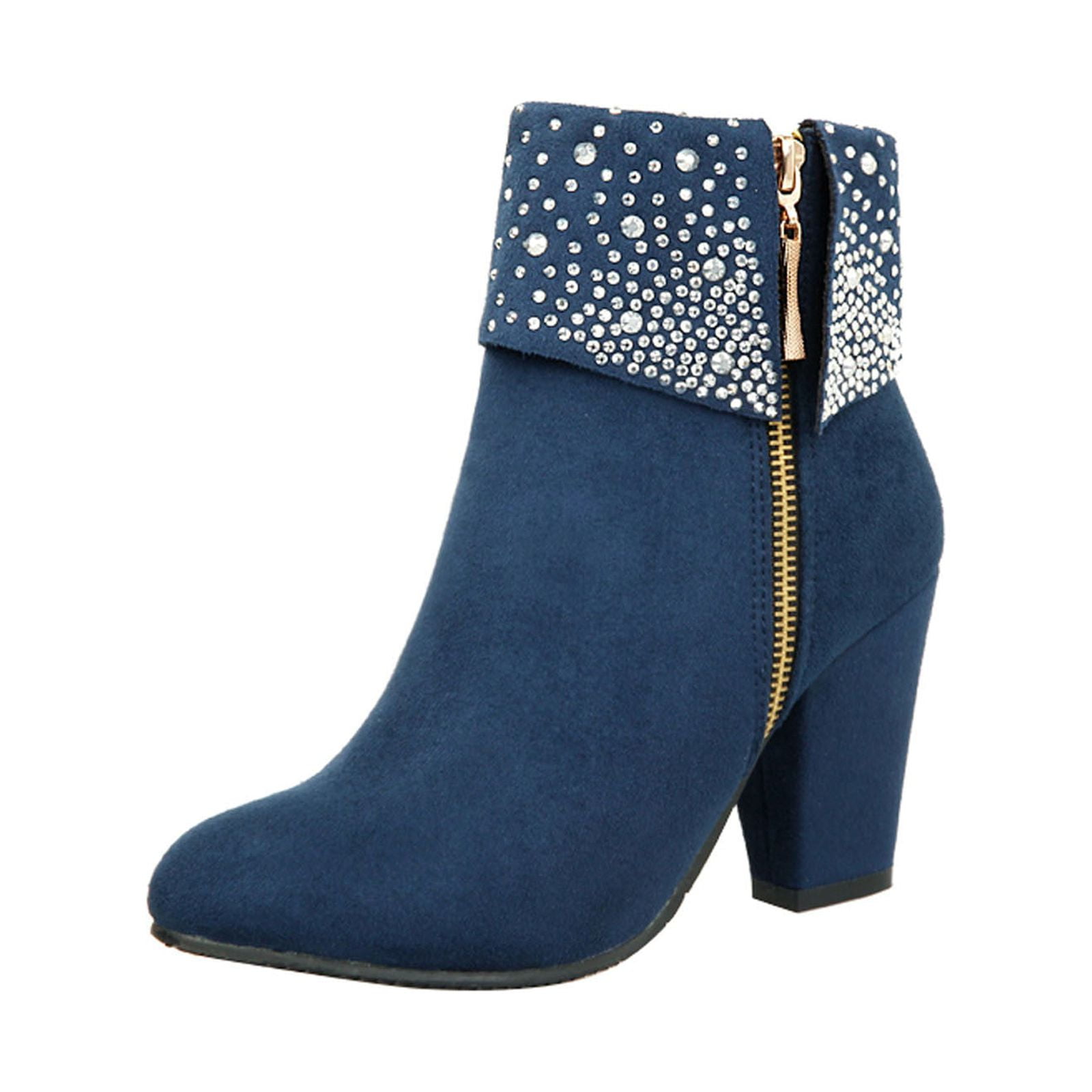 jsaierl Highheeled Rhinestone Short Boots Women's Wedding Boots