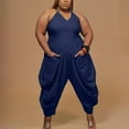 thumbnail image 1 of jsaierl Jumpsuits for Women Casual, Women's Summer Plus Size Solid Color Halter Harlan Jumpsuit, 1 of 7