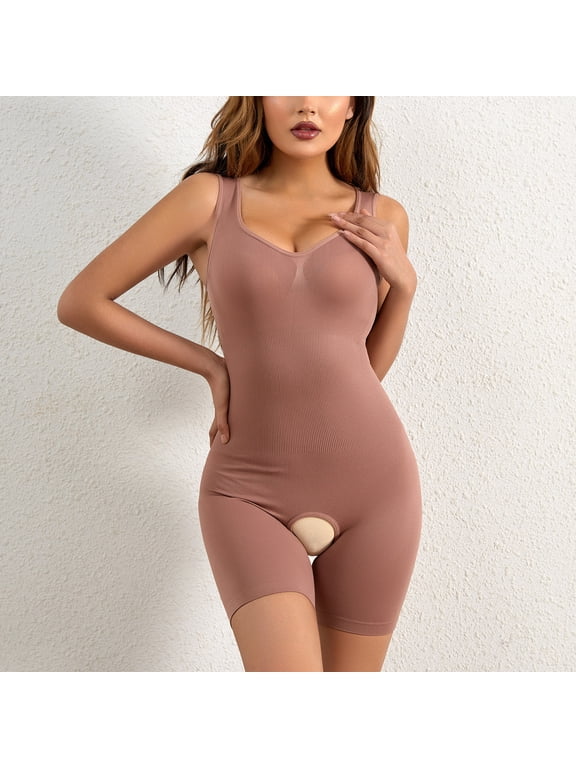 Womens Bodysuit One-Piece Open Crotch Body Shaper Abdominal Lifter Hip Shaper Underwear Hide Belly Stretch Slimming Body Corset