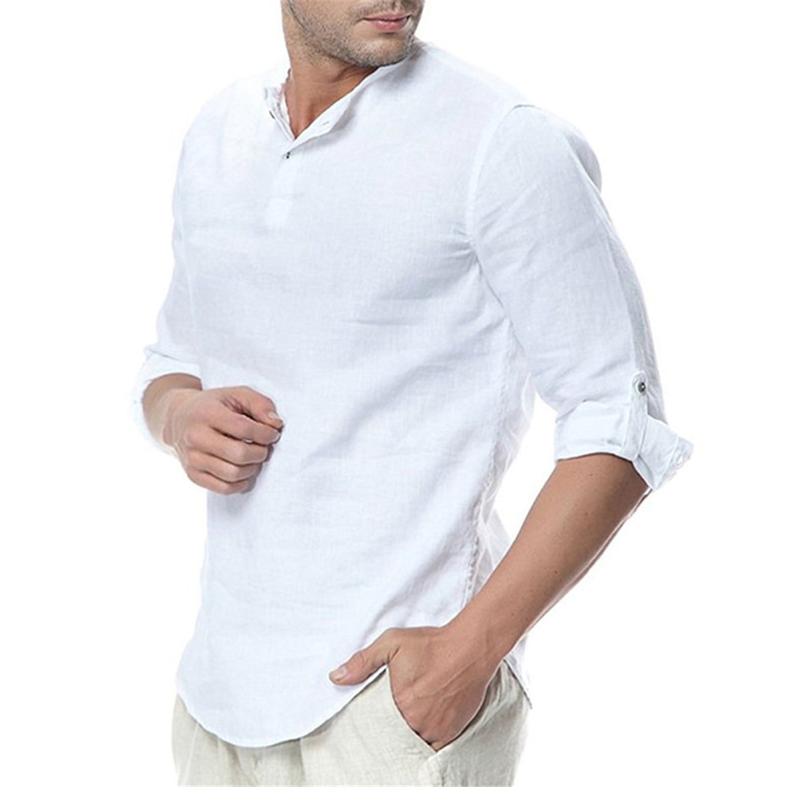 Aoysky Men's Henley Shirt - Short Sleeve, Button-Up, Loose Fit Casual Tee In 95% Cotton & 5% Spandex - View #10