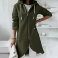 thumbnail image 1 of jsaierl Long Hoodies for Women Zip Up Irregular Sweatshirt Jacket Long Sleeve Cozy Outwear Loose Hem Cardigan, 1 of 6