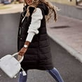 thumbnail image 1 of jsaierl Long Puffer Vest Women Plus Size,Women's Winter Hooded Long Down Vest Full-Zip Sleeveless Puffer Vest Fashionable Coats Jacket Outerwear with Pockets, 1 of 5