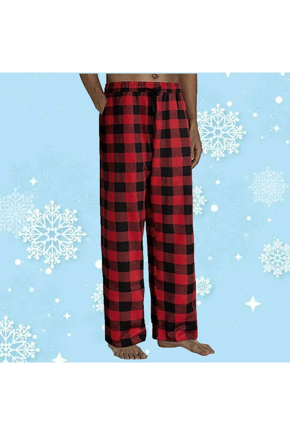 Men’s Buffalo Plaid Pajama Pants Comfy Loose Lounge Trousers Drawstring Pajama Pants Sleepwear