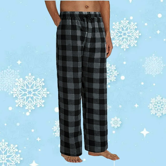jsaierl Men’s Buffalo Plaid Pajama Pants Comfy Loose Lounge Trousers Drawstring Pajama Pants
