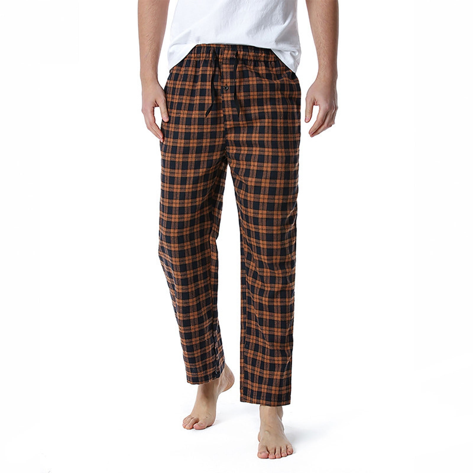 jsaierl Men’s Buffalo Plaid Pajama Pants Flannel Soft Lounge PJ Bottoms