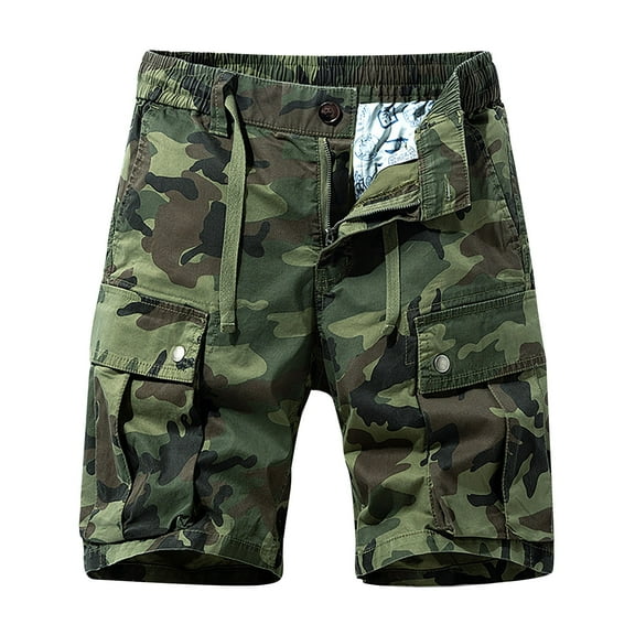 jsaierl Men's Camo Cargo Shorts Plus Size Multi Pockets Shorts Work Combat Shorts Classic Hiking Camo Cargo Shorts