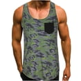 thumbnail image 1 of jsaierl Men's Camo Tank Tops Summer Round Neck Pocket Casual Sleeveless Shirts Fashion Muscle Sports Fitness Vest Blouses, 1 of 7