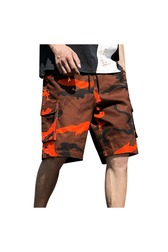 Men's Cargo Shorts Summer Outdoors Casual Camouflage Plus Size Sport Big and Tall Shorts Pants