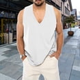 thumbnail image 1 of jsaierl Men's Casual Solid Tank Tops Summer V Neck Loose Sleeveless Shirts Big and Tall Muscle Fitness Sports Vest Blouse, 1 of 9