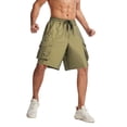 thumbnail image 1 of jsaierl Men's Drawstring Cargo Shorts Multi-Pocket Workwear Shorts Loose Fit Jogging Athletic Five-Inch Pants, 1 of 9