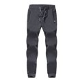 thumbnail image 1 of jsaierl Men's Fleece Warm Pants Fleece Lined Plush Thickened Straight Pants Drawstring Casual Solid Color Trousers, 1 of 5
