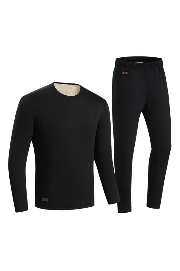 Men's Heated Shirt Thermal Underwear Winter Warm Base Layer Top & Bottom Set Long Johns