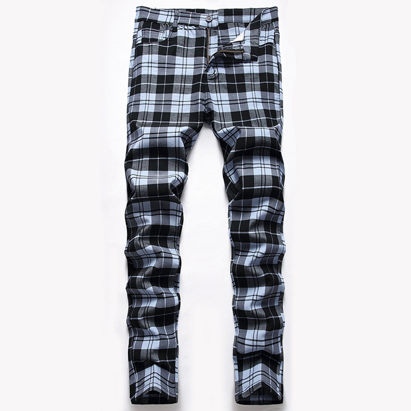 Fine Plaid Stretchy Professional Pants