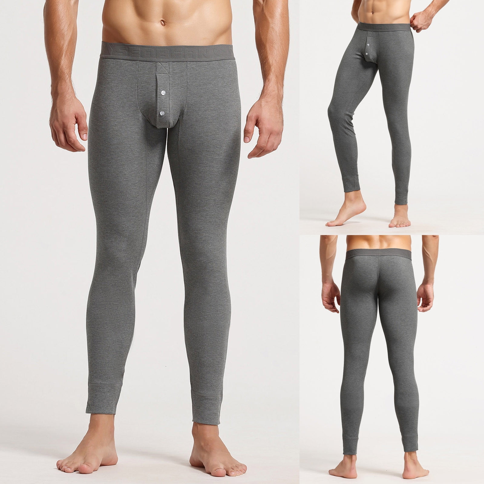 Mens Winter Warm Leggings Thermal Bottoms Baselayer Thick
