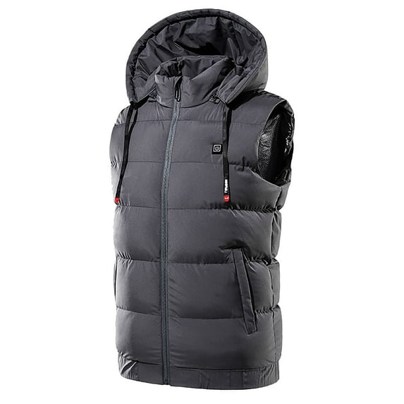 jsaierl Men's Winter Warm Outdoor USB Charging 5V Heated Vest Hooded Body Warmer 9 Heated Zones Heated Vest Heating Jacket