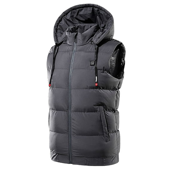 jsaierl Men's Winter Warm Outdoor USB Charging 5V Heated Vest Hooded Body Warmer 9 Heated Zones Heated Vest Heating Jacket