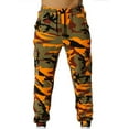 thumbnail image 1 of jsaierl Mens Camo Cargo Pants Drawstring Slim Fit Jogger Sweatpant Outdoor Elastic Waist Pant Workout Trouser with Multi, 1 of 5