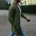 thumbnail image 1 of jsaierl Mens Cardigan Sweater Long Sleeve Knit Sweater Solid Casual Open Front Soft Mid-Length Sweater Jacket Top with Pockets, 1 of 9