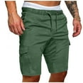 thumbnail image 1 of jsaierl Mens Cargo Shorts Solid Elastic Waist Mid Waist Loose Pockets Drawstring Outdoor Sports Jogger Shorts Pants, 1 of 5