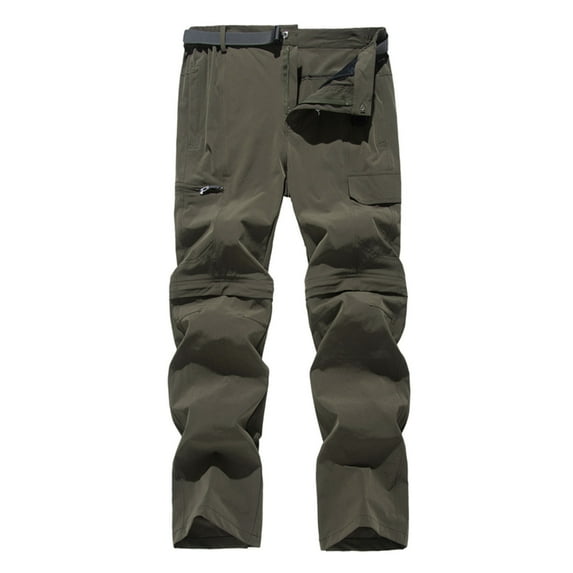 jsaierl Mens Hiking Pants Convertible Lightweight Quick Dry Camping Breathable Straight Leg Work Cargo Pants with Multi Pockets