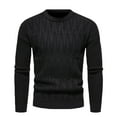thumbnail image 1 of jsaierl Mens Sweater Cable Knit Crew Neck Solid Slim Top Shirt Long Sleeve Fall and Winter Warm Pullover Sweater, 1 of 5