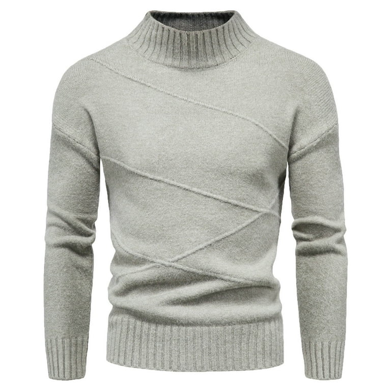 Casual Pocket Half High Neck Collar Round Neck Sweaters Casual Pocket Half High Neck Collar Round Neck Sweaters